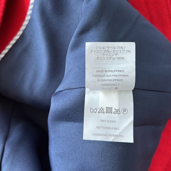J. Crew Heritage Italian Wool Blend Peacoat Red Size 2 Coat Preppy Classic - Picture 10 of 11